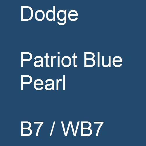 Dodge, Patriot Blue Pearl, B7 / WB7.